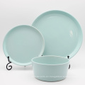 Nueva vajilla porcelana porcelana retro es glaseado de color glazería platos para el hogar set de cena de cerámica de vajilla